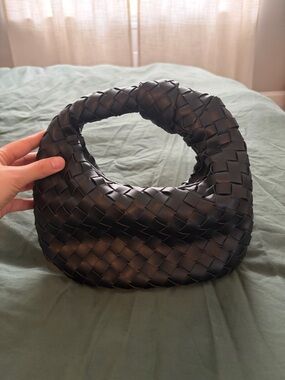 Black Woven Hobo Bag
